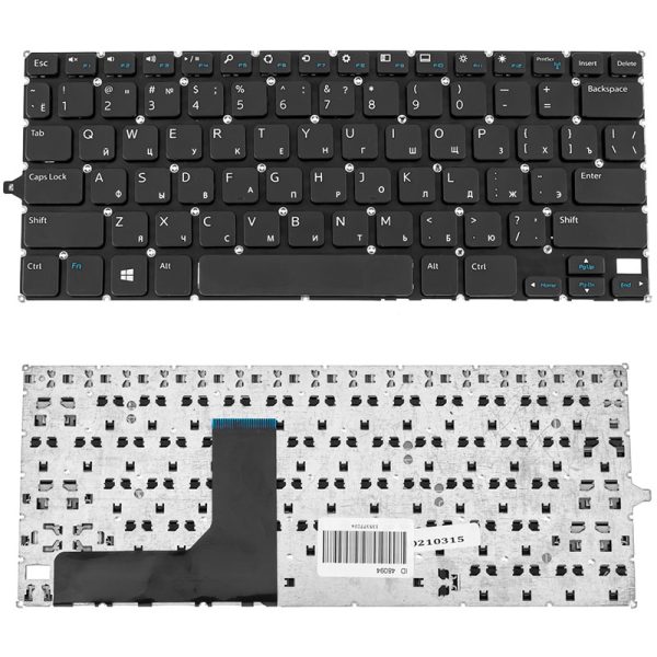 Клавіатура для ноутбука DELL (Inspiron: 3147, 3148) rus, black, без фрейма