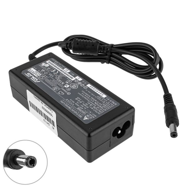 Блок живлення для ноутбука ASUS 19V, 3.42A, 65W, 5.5*2.5мм, прямий роз'єм, black (без кабеля!)