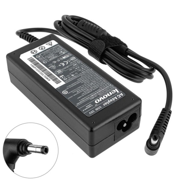 Блок живлення для ноутбука LENOVO 20V, 3.25A, 65W, 4.0*1.7мм, L-подібний роз'єм, black, RECTANGULAR