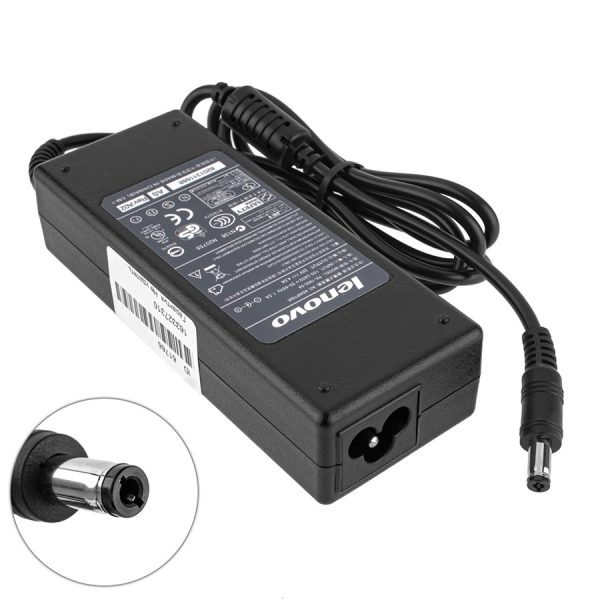 Блок живлення для ноутбука LENOVO 20V, 4.5A, 90W, 5.5*2.5мм, 3 hole, прямий роз'єм, black (без кабеля!)