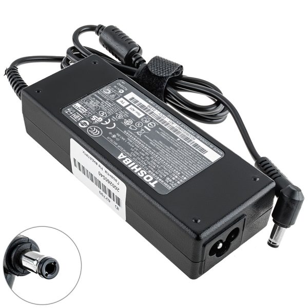 Блок живлення для ноутбука TOSHIBA 19V, 3.95A, 75W, 5.5*2.5мм, L-подібний роз'єм, black (без кабеля!)
