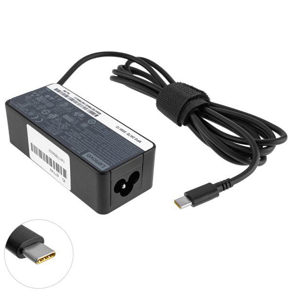 Оригінальний блок живлення для ноутбука LENOVO TYPE-C 45W, Black, RECTANGULAR