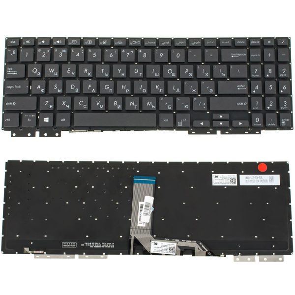 Клавіатура для ноутбука ASUS (UX562 series) rus, black, без фрейма, підсвічування клавіш