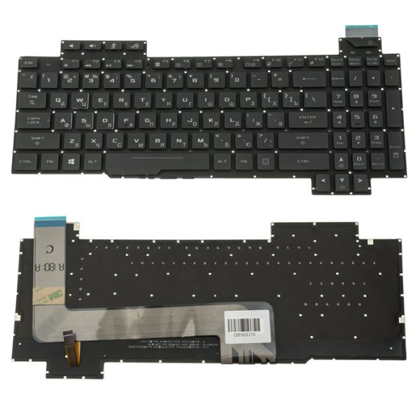 Клавіатура для ноутбука ASUS (GL703VD, GL703VM) rus, black, без фрейма, підсвічування клавіш(оригінал) (RGB)