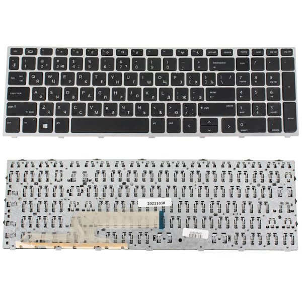 Клавіатура для ноутбука HP (ProBook: 450 G5, 455 G5) rus, black, silver frame