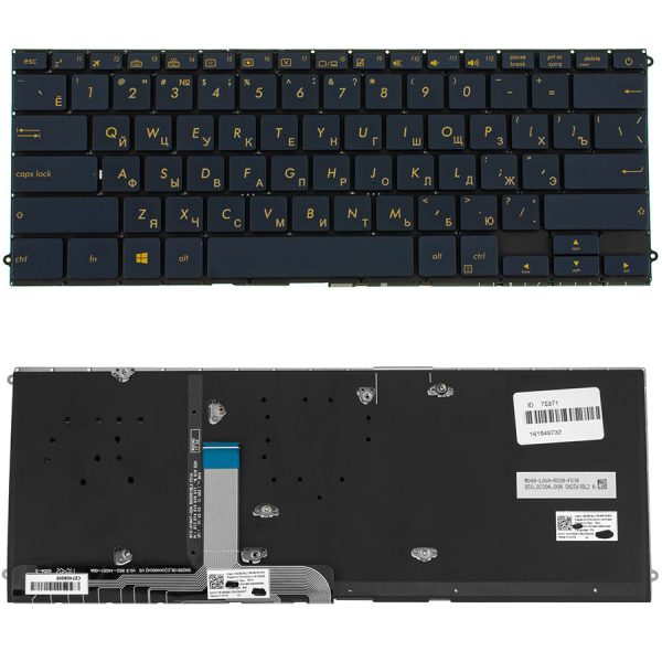 Клавіатура для ноутбука ASUS (UX490 series) rus, blue, без фрейма, підсвічування клавіш