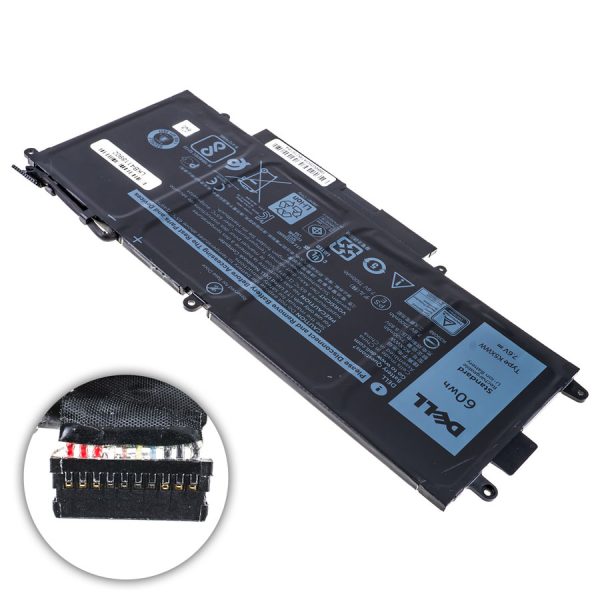 Оригінальна батарея для ноутбука DELL K5XWW (Latitude 5285, 5289, L3180, 7390 2-in-1) 7.6V 7500mAh 60Wh Black