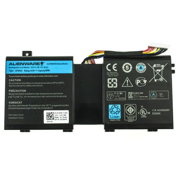 Оригінальна батарея для ноутбука DELL 2F8K3 (Alienware 17 R5) 14.8V 86Wh Black