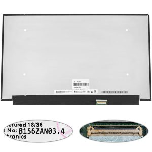 Матриця 15.6 B156ZAN03.4 (3840*2160, 40pin(eDP, IPS), LED, SLIM(без планок та вушок), матова, роз'єм праворуч знизу) для ноутбука
