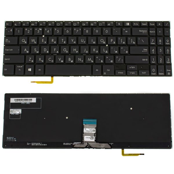 Клавіатура для ноутбука ASUS (P3540 series) rus, black, без фрейму, підсвічування клавіш