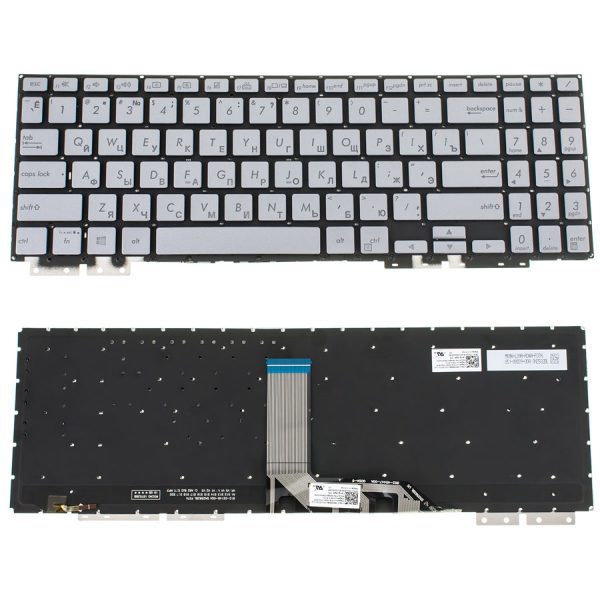 Клавіатура для ноутбука ASUS (UX562 series) rus, silver, без фрейма, підсвічування клавіш