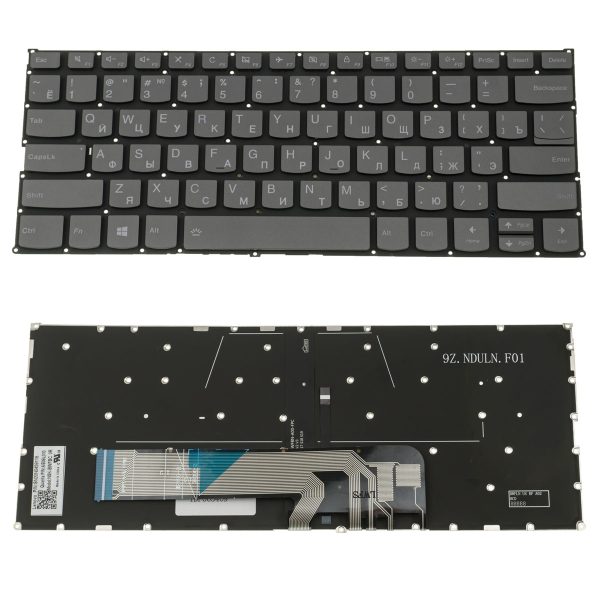 Клавіатура для ноутбука LENOVO (Yoga 530-14ARR, 530-14IK ) rus, dark gray, без фрейма, підсвічування клавіш