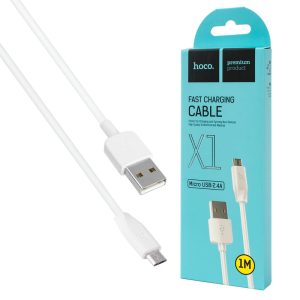 Кабель HOCO X1 Rapid для MicroUSB, білий, 1м, 2,4А