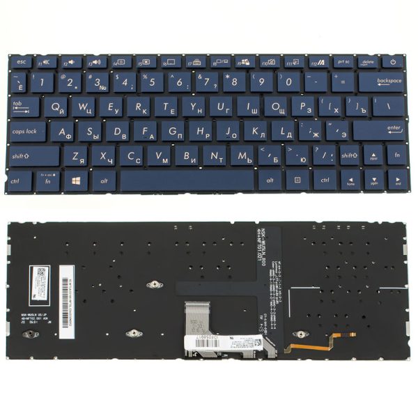 Клавіатура для ноутбука ASUS (UX334 series) rus, blue, без фрейма, підсвічування клавіш