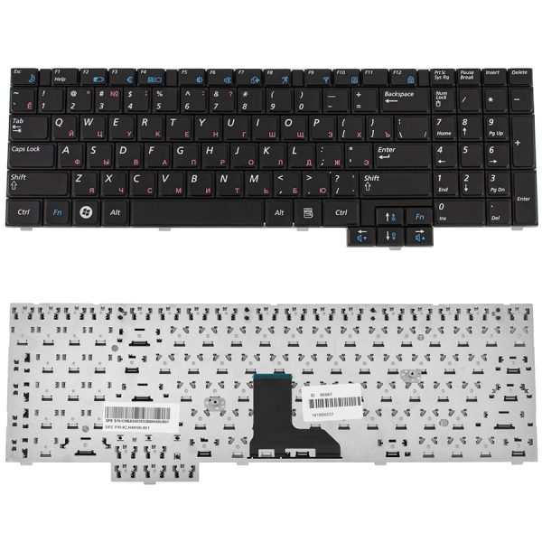 Клавіатура SAMSUNG (E352, E452, P580, R519, R523, R525, R528, R530, R538, R540, R620, RV508, RV510) rus, black, (оригінал)