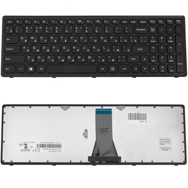 Клавіатура для ноутбука LENOVO (Flex 15, Flex 15D, G500s, G505s, S510p) rus, black, black frame (оригінал)