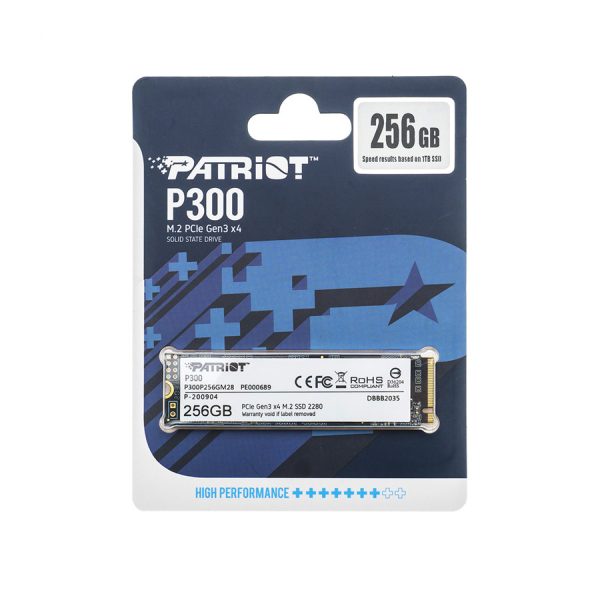 Жорсткий диск M.2 2280 SSD  256Gb Patriot P300 Series, P300P256GM28, NVMe1.3 PCIe3.0 x4, 3D NAND TLC, зап/чит. - 1100/1700мб/с