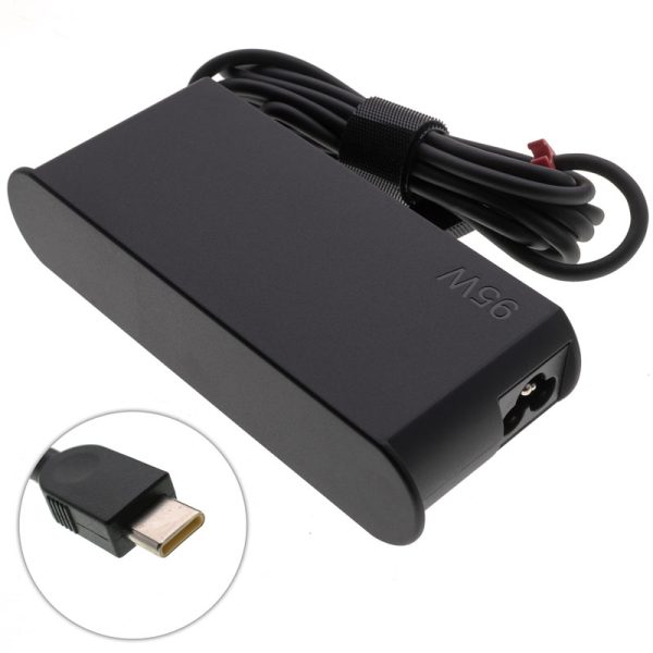 Оригінальний блок живлення для ноутбука LENOVO TYPE-C 95W, Black, SLIM OVALE