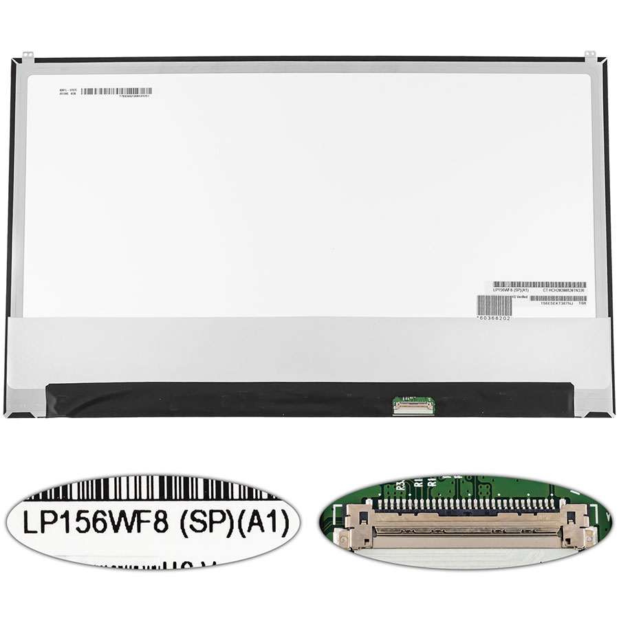 Матриця 15.6 LP156WF8-SPA1 (1920*1080, 30pin(eDP, IPS), LED, SLIM(без дод. панелі, вушки сверху), глянець, роз'єм праворуч знизу) для ноутбука