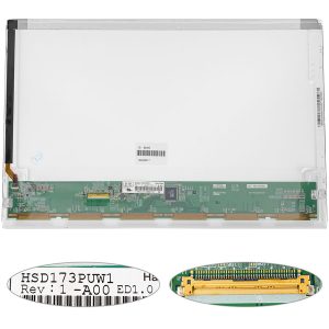 Матриця 17.3 HSD173PUW1 (1920*1080, 40pin, LED, NORMAL, матова, роз'єм ліворуч знизу) для ноутбука