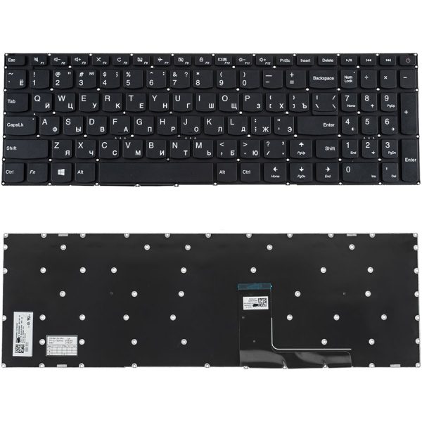 Клавіатура для ноутбука LENOVO (IdeaPad 110-15ACL) rus, black, без фрейма (оригінал)