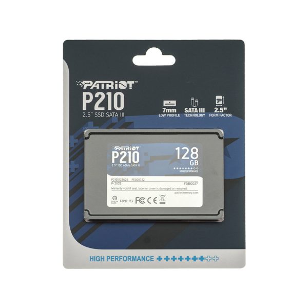 Жорсткий диск 2.5 SSD  128Gb Patriot P210 Series, P210S128G25, TLC 3D, SATA-III 6Gb/s, зап/чит. - 430/450мб/с