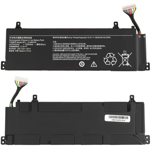 Батарея для ноутбука Xiaomi G16B01W (Redmi G Gaming 16) 15.2V 3620mAh 55.02Wh Black