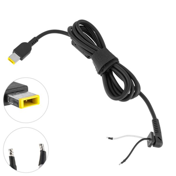 Оригінальний DC кабель живлення для БП LENOVO 150-180W USB+pin, опір 1,9 кОм !!!, 2 дроти (2*1.5мм), довжина 145см (Square 5 Pin DC Plug) (від БП до ноутбука)