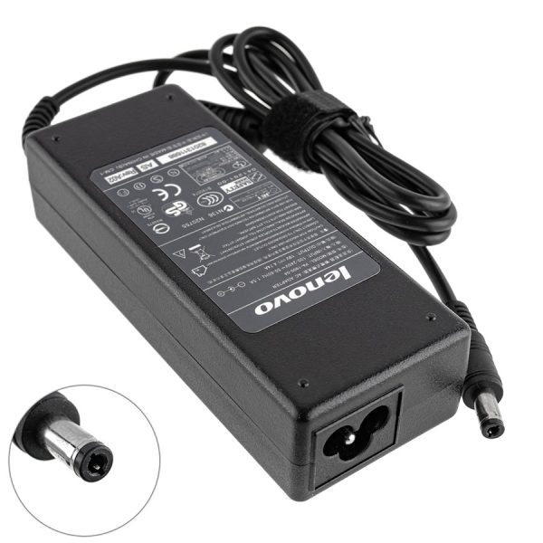 Блок живлення для ноутбука LENOVO 19V, 4.74A, 90W, 5.5*2.5мм, 3 hole, прямий роз'єм, black (без кабеля!)